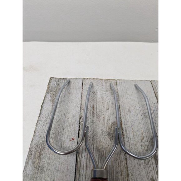 Turkey & Roast Lifter Fork Set of 2 Wood Handles 10 3/4" - Picture 7 of 10